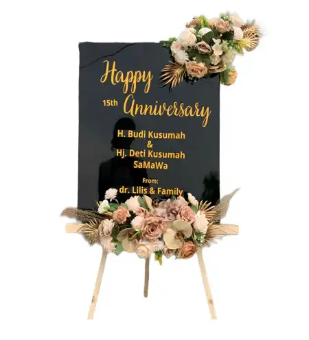 Papan Bunga Akrilik Wedding Outdoor Anyer